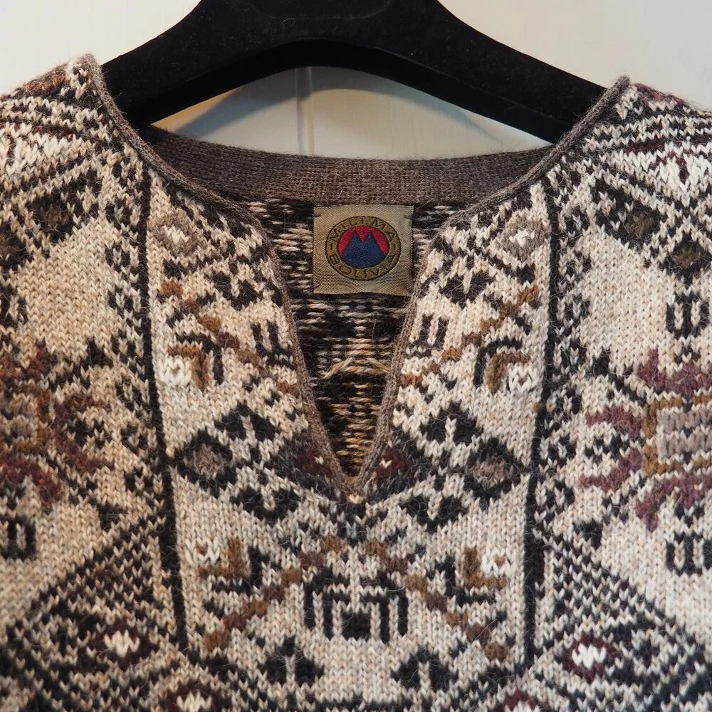 Women's 100% Hand Loomed Alpaca Pullover Sweater - Millma Bolivia Size Small - Picture 3 of 8